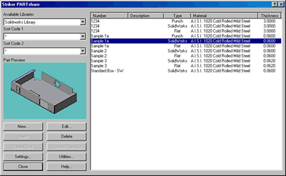 sheet metal fabrication library software